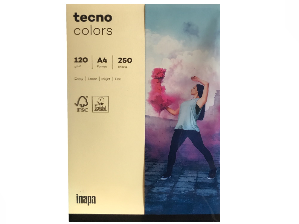 250 Blatt Tecno Kopierpapier Colors Chamois DIN A4 120 G Qm